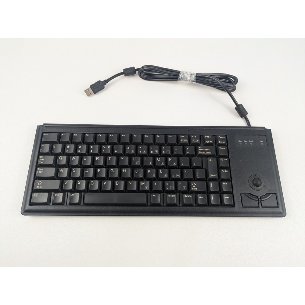 Cherry G84-4400 ML 4400USB Ultraslim Trackball Keyboard USB Black Tested & Works